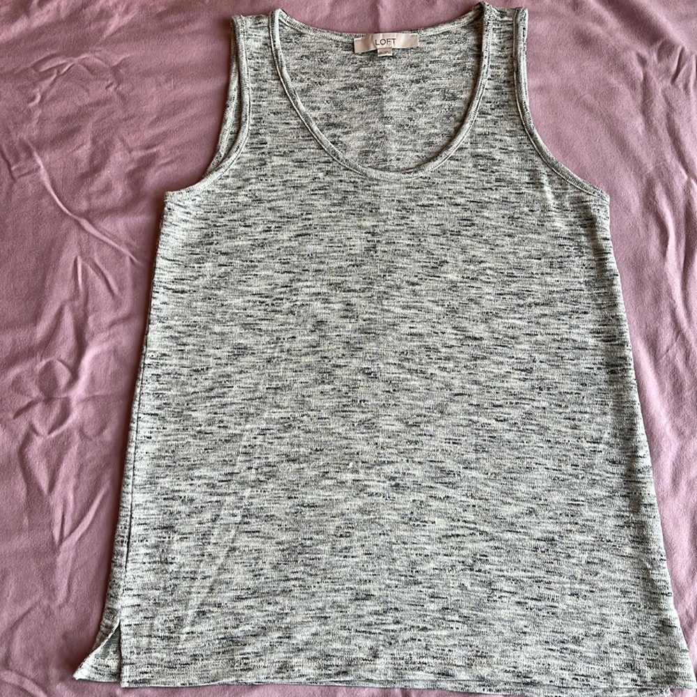 Loft grey sweater tank top